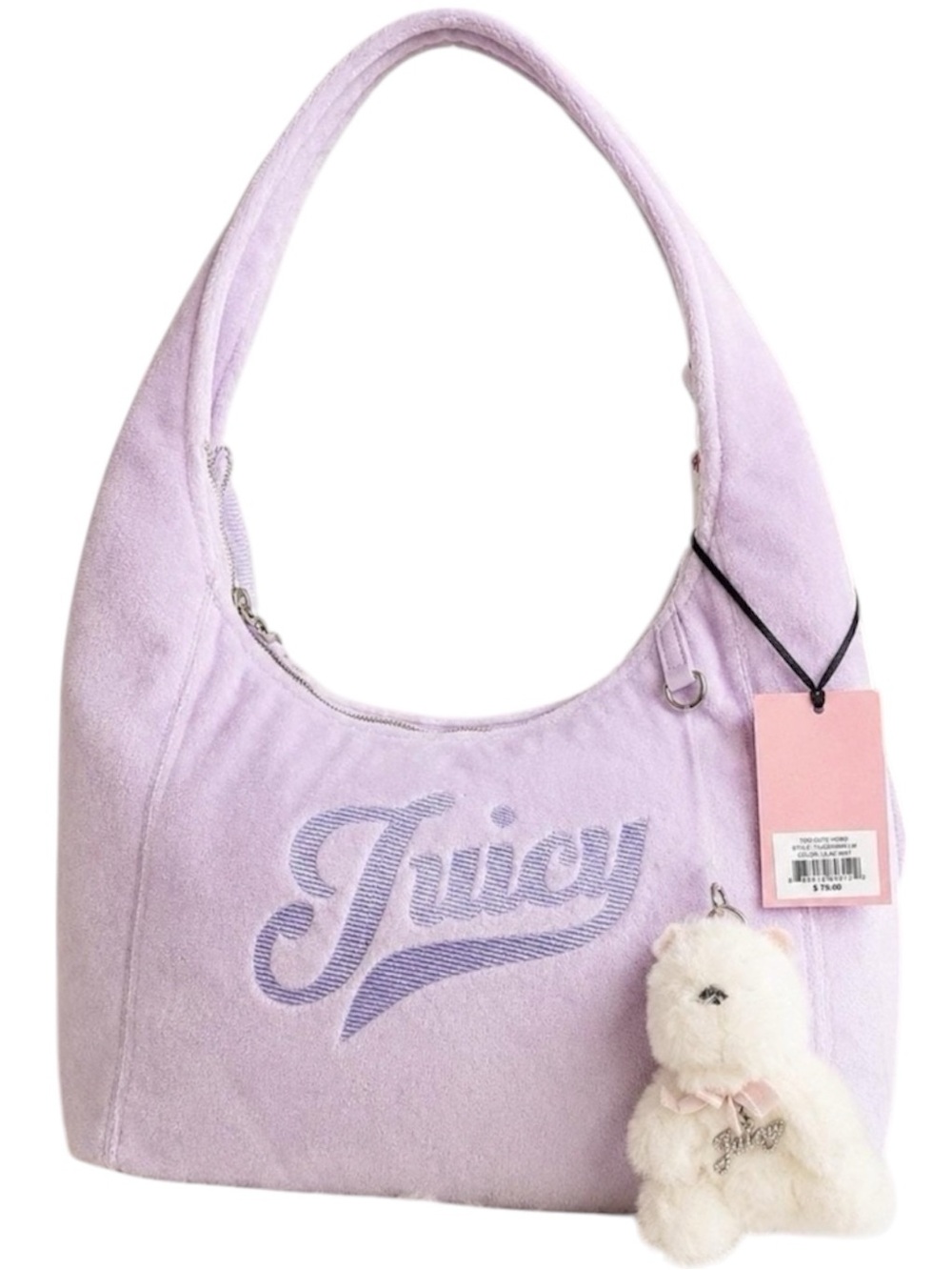 NWT Juicy Couture Too Cute hobo in blush pink with removable pet plush $79